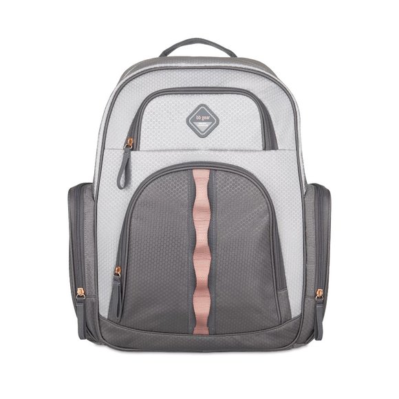 Accessories Bb Gear By Baby Boom Backpack Diaper Bag Gray And Pink